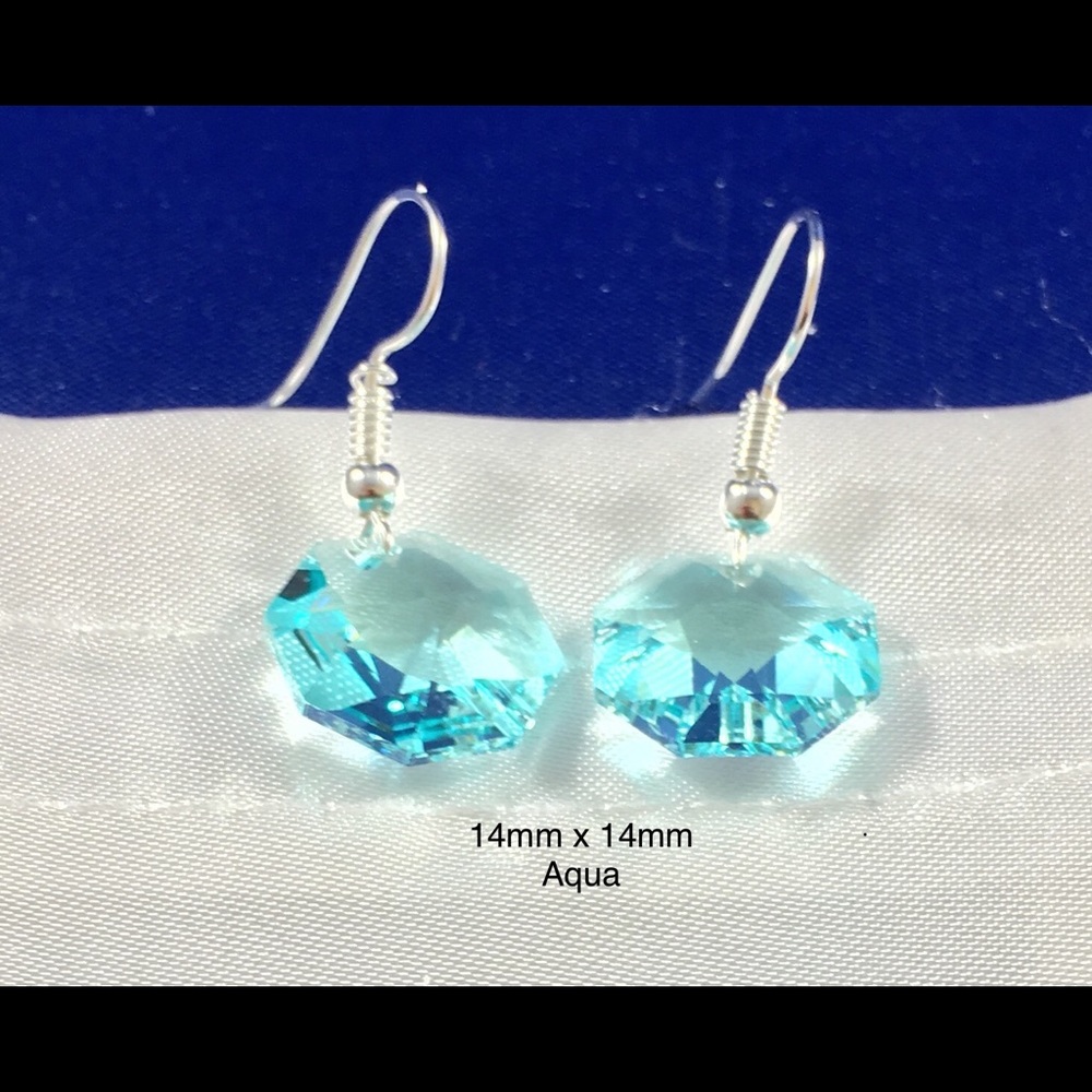 Swarovski Austrian Crystal 14mm Octagon Earrings